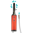 Automatic cleaning douche for sex toy orifices
