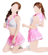 Pink schoolgirl cosplay outfit (skirt, bra, g-string)