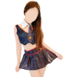 Sexy police schoolgirl costume (blouse, miniskirt, tie)