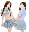 Light blue schoolgirl outfit (skirt, bra)