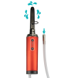 Automatic cleaning douche for sex toy orifices