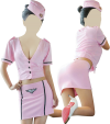 Stewardess outfit (skirt, blouse, g-string, hat)